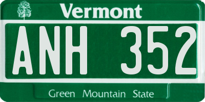 VT license plate ANH352