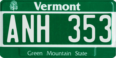 VT license plate ANH353