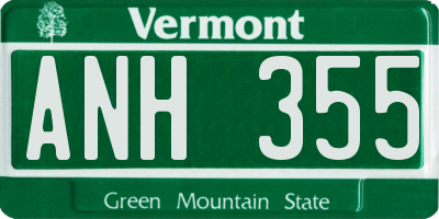 VT license plate ANH355