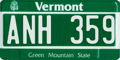 VT license plate ANH359