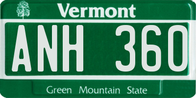 VT license plate ANH360