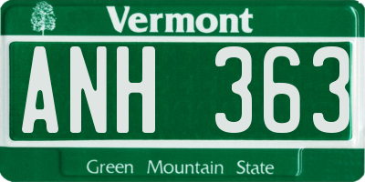 VT license plate ANH363