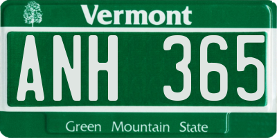 VT license plate ANH365