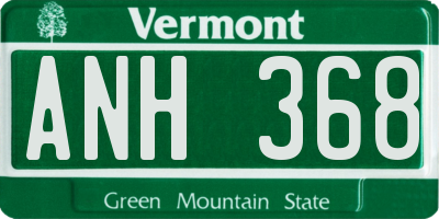 VT license plate ANH368