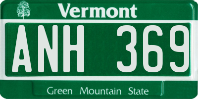 VT license plate ANH369