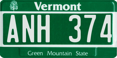 VT license plate ANH374