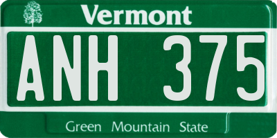 VT license plate ANH375