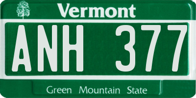 VT license plate ANH377