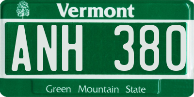 VT license plate ANH380
