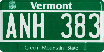 VT license plate ANH383