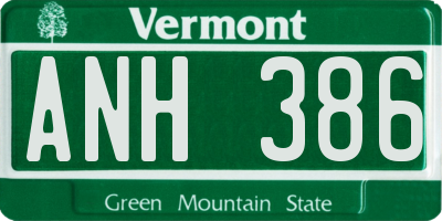 VT license plate ANH386