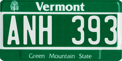 VT license plate ANH393