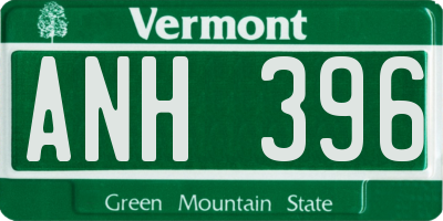 VT license plate ANH396