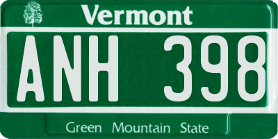 VT license plate ANH398