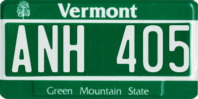 VT license plate ANH405