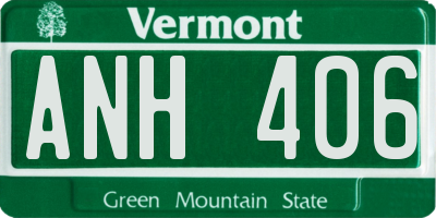 VT license plate ANH406