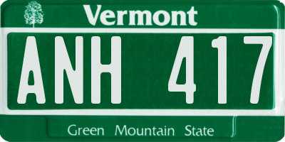 VT license plate ANH417