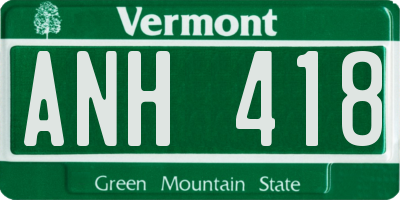 VT license plate ANH418