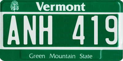 VT license plate ANH419
