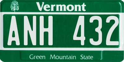 VT license plate ANH432