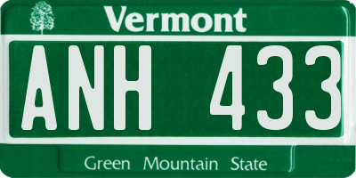 VT license plate ANH433
