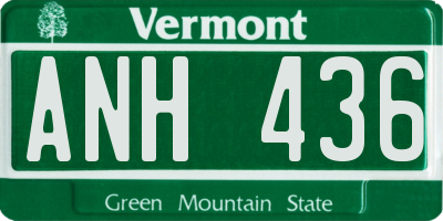 VT license plate ANH436