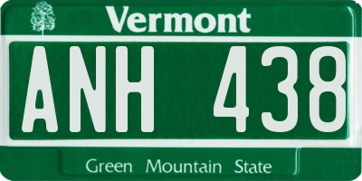VT license plate ANH438