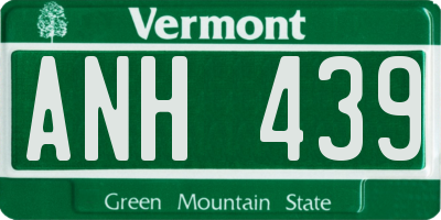 VT license plate ANH439