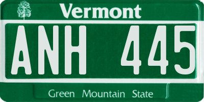 VT license plate ANH445