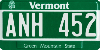 VT license plate ANH452