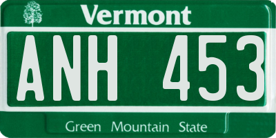 VT license plate ANH453