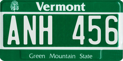 VT license plate ANH456