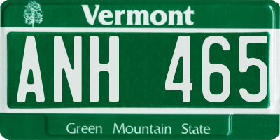 VT license plate ANH465
