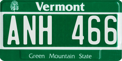 VT license plate ANH466