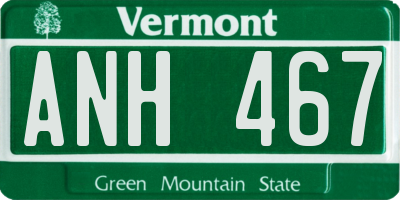 VT license plate ANH467