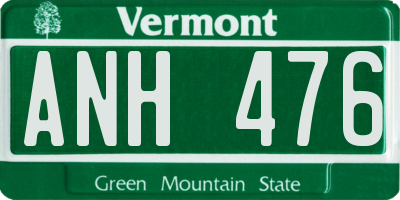 VT license plate ANH476