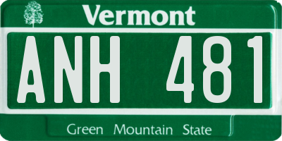 VT license plate ANH481