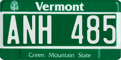 VT license plate ANH485