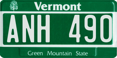 VT license plate ANH490