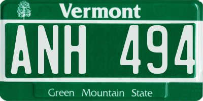 VT license plate ANH494