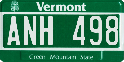 VT license plate ANH498