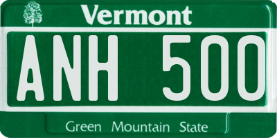 VT license plate ANH500