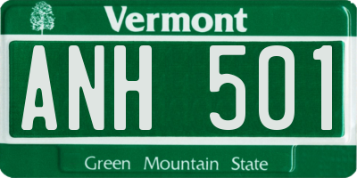 VT license plate ANH501