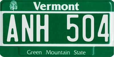 VT license plate ANH504