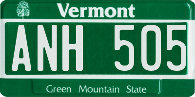 VT license plate ANH505