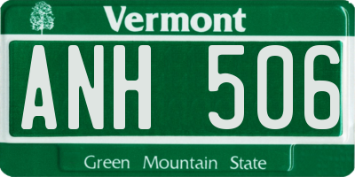 VT license plate ANH506