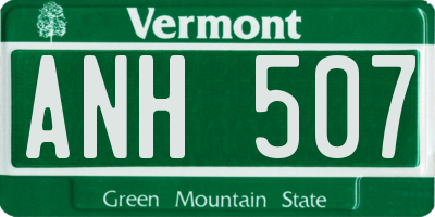 VT license plate ANH507