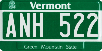 VT license plate ANH522