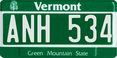 VT license plate ANH534