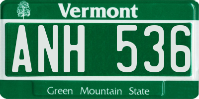 VT license plate ANH536
